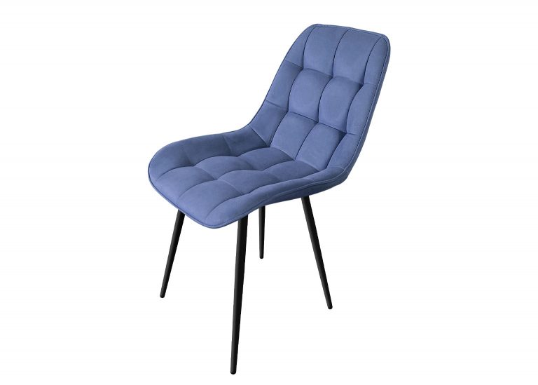 Стул 31 Мягкое сиденье и спинка Велютто 48 Чёрный муар металл каркас РУСТ