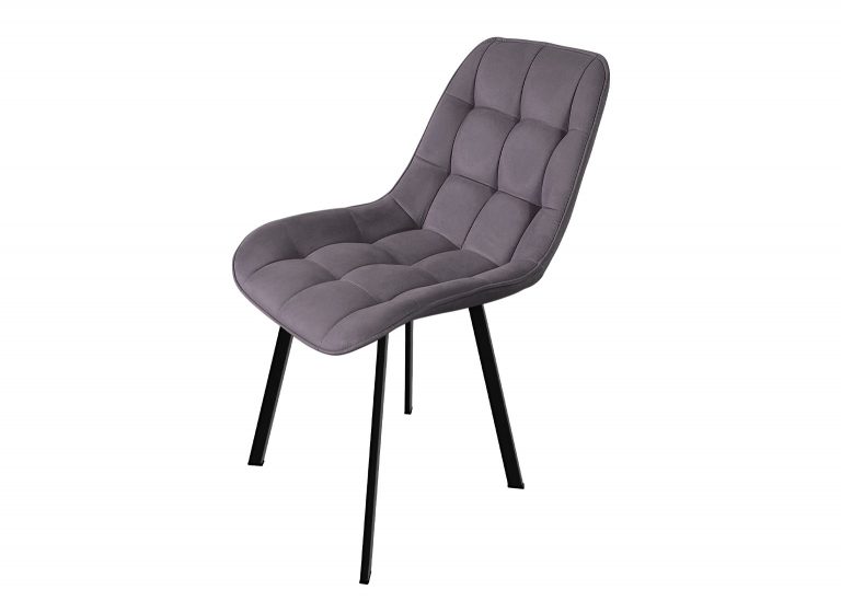 Стул 32 Мягкое сиденье и спинка Велютто 19 Чёрный муар металл каркас РУСТ