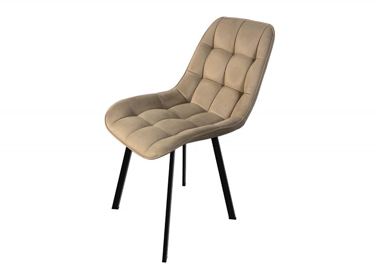 Стул 32 Мягкое сиденье и спинка Велютто 22 Чёрный муар металл каркас РУСТ