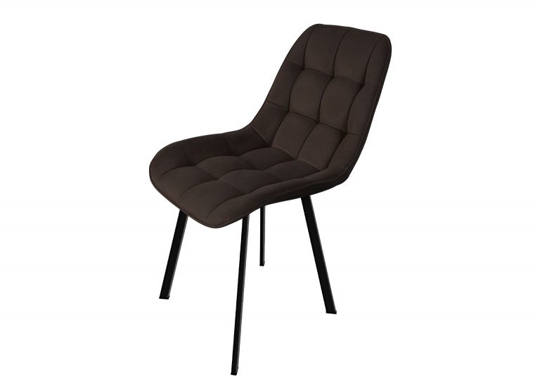 Стул 32 Мягкое сиденье и спинка Велютто 24 Чёрный муар металл каркас РУСТ