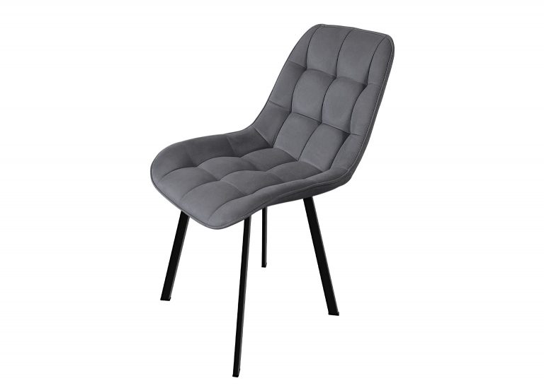 Стул 32 Мягкое сиденье и спинка Велютто 32 Чёрный муар металл каркас РУСТ