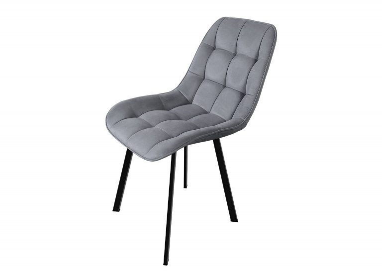 Стул 32 Мягкое сиденье и спинка Велютто 52 Чёрный муар металл каркас РУСТ