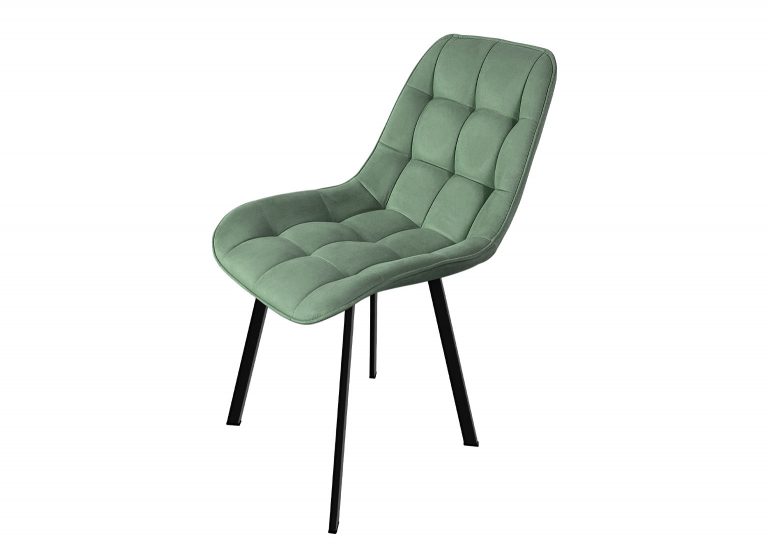 Стул 32 Мягкое сиденье и спинка Велютто 70 Чёрный муар металл каркас РУСТ