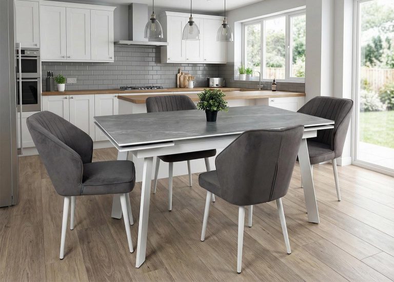 Стол Саен 35 Керамика серая Стул 60 инт 2