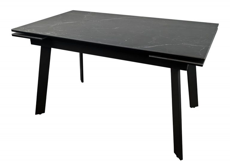 Стол Саен 35 раздвижной 140 x 80 (+30 +30) см Острые углы Керамика чёрная Опора Чёрная Мир Стульев