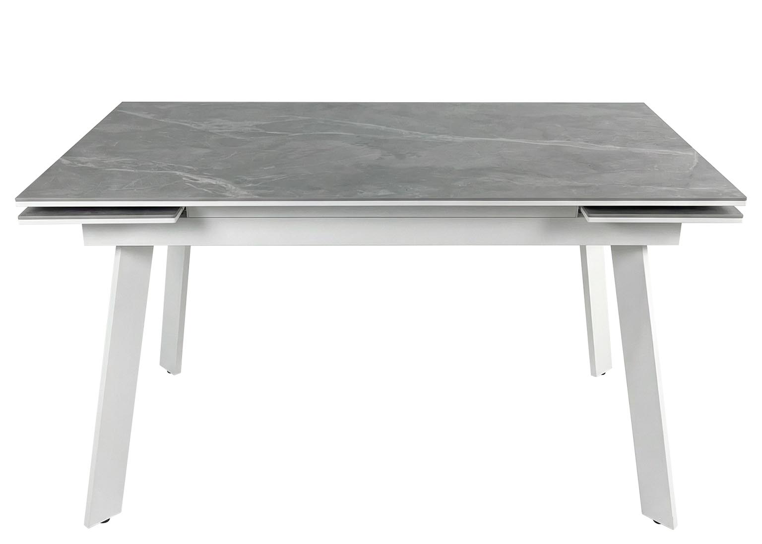 Стол Саен 35 раздвижной 140 x 80 (+30 +30) см Острые углы Керамика серая Опора белая Мир Стульев Стол Саен 35 раздвижной 140 x 80 (+30 +30) см Острые углы Керамика серая Опора белая Мир Стульев