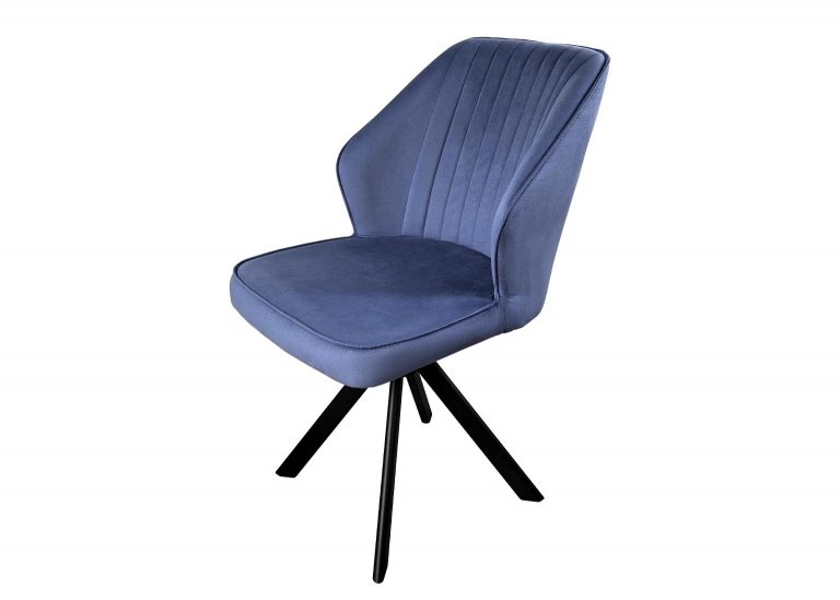 Стул 60 Чёрный муар, Ткань Велютто 48, крутящийся 360